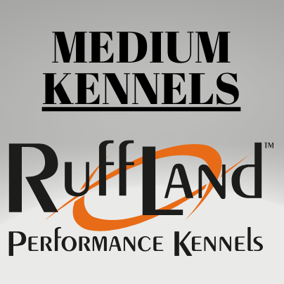 Ruff Land Performance Kennels logo with text on a gray background