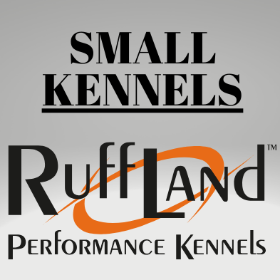 Ruff Land Performance Kennels logo with text on a gray background